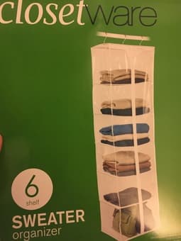 Closetware 6 shelf hanging organizer -- $10 1
