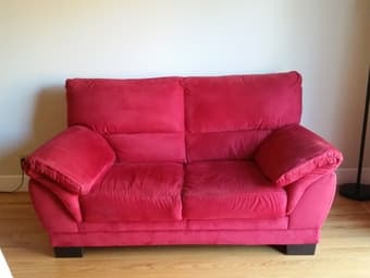 red 2-seater couch 1