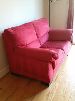 red 2-seater couch 2