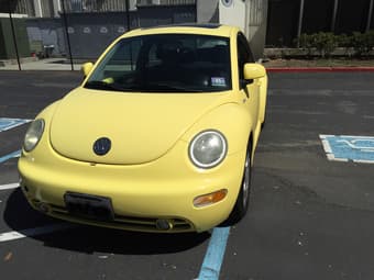 Yellow VW Beetle, year 2000, 171254 mi - $1343 1