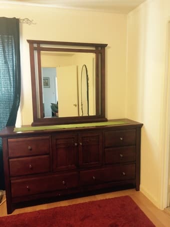 3 piece Queen bedroom set with mattress and spring box $800 Menlo Park 2