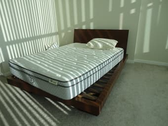 queen bed (frame and mattress) and 3-place sofa 1