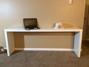 Final sale-White wooden table/shelf/desk-$30 3