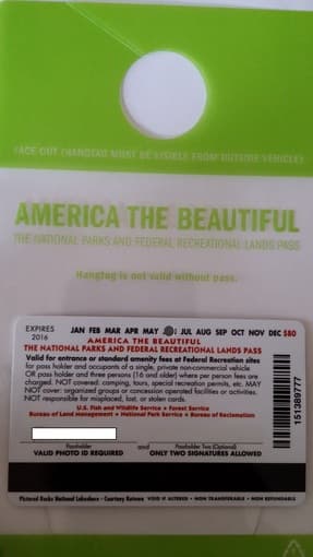 America National Parks and Federal Recreation Lands Annual Pass 2
