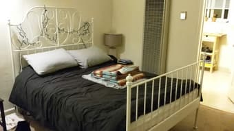 IKEA white full bed frame - $110 1