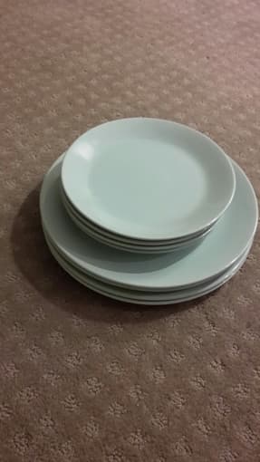 Set of plates + dish drying rack - $13 1