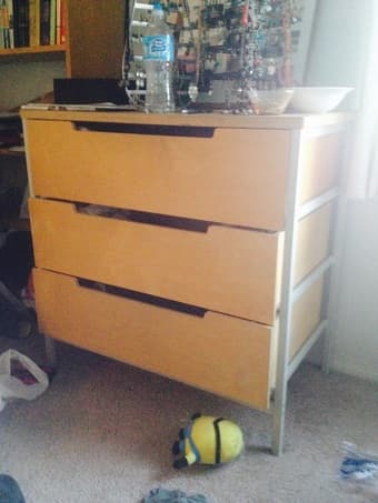 Wood chest of drawer 3 - dresser $60 1