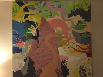 Selling awesome, one of kind 4' x 4' painting on wood. Only $50!!! 2