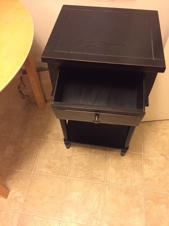 Pottery Barn-like Nightstand, black-brown, great condition!! -$50 2