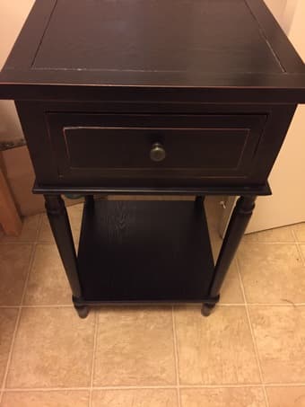 Pottery Barn-like Nightstand, black-brown, great condition!! -$50 3