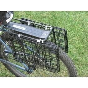 $75 good condition bike rack with two folding baskets 1