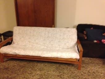 Futon/bed and new comforter 3