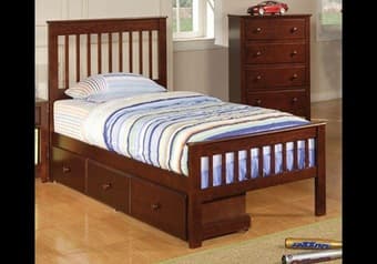 Bed, bed frame and drawers 1