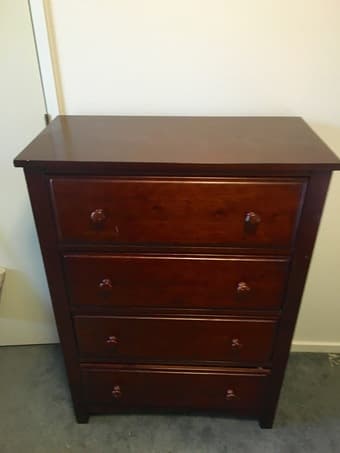Bed, bed frame and drawers 2
