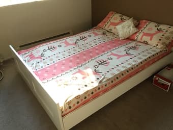 Moving sale IKEA bed frame with spring mattress 3