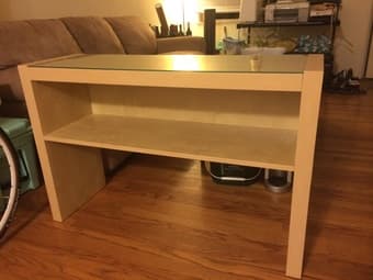 *Excellent Condition* IKEA sofa table, one shelf, glass top. $50 1