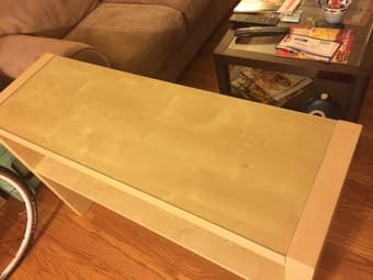 *Excellent Condition* IKEA sofa table, one shelf, glass top. $50 2