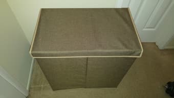 Double Hamper Laundry Sorter with Magnetic Lid Closure - $20 1