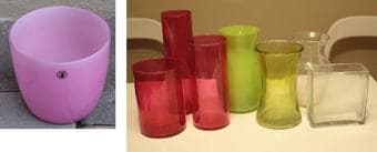 Glass pot and vases - $2 each 1