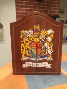 Pub Style Dart Board in Cabinet $35 2