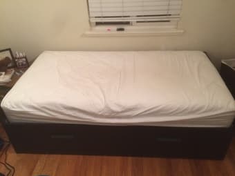 Twin bed mattress and frame with storage 1