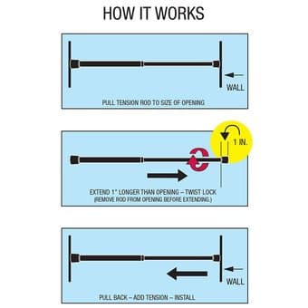 Curtain rod / Tension rod / Shower curtain rod - Extra large & Curtain 1