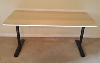 IKEA BEKANT DESK birch veneer/black legs. $60 (palo alto west campus) 1