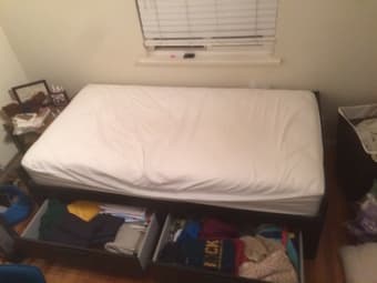 $150 - Twin bed mattress and frame with storage 3