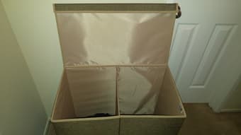 $10 Double Hamper Laundry Sorter with Magnetic Lid Closure 2