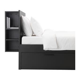 $200: Ikea bed w/ storage and headboard + Serta boxspring and mattress 2