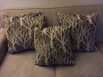 3 tree-patterned couch / sofa pillows 1