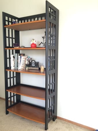 Bedroom furniture - bed, bed stand, 2 book shelves, only 1 yr old! 3
