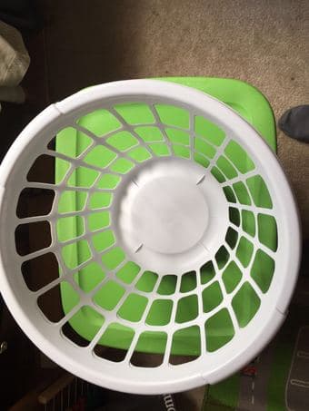 Almost new laundry basket , asking $5, or OBO. 2