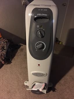 Moving sale: futon, heater, toaster, computer desk, chairs $5 3