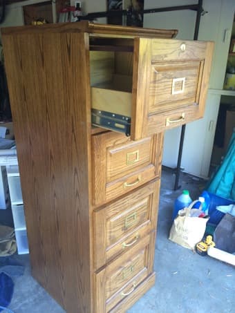 Wood four-drawer filing cabinet, $100 OBO 2