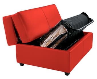 Pull out Twin Bed, 2-in-1 Red Modern Ottoman-$100 1