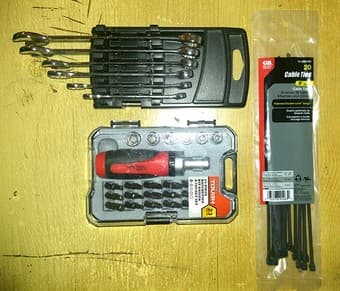 Tools: Wrenches, Screwdriver and Cable Ties for $10 1