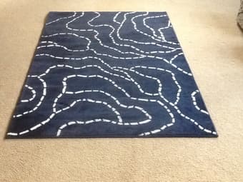 $30 total.  2 excellent rugs, table, shelves 1