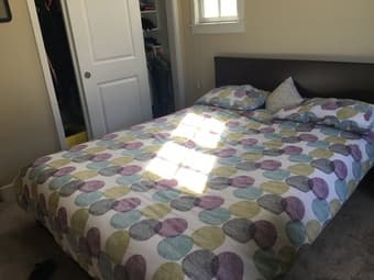 Moving Sale! Queen Size Bed (frame and mattress) - 300$ 2