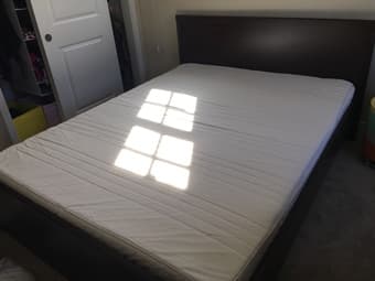 Moving Sale! Queen Size Bed (frame and mattress) - 300$ 2