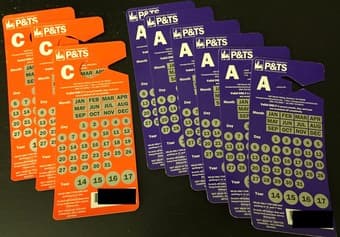 15% off Daily Parking Permits (Scratchers) - 6 "A" + 3 "C" 1