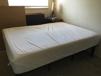 Comfortable queen size memory foam mattress with bed frame 1