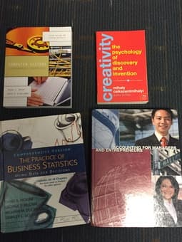 CS107, Chem33, Chem36, Chem135, MS&E140, Bio150, Engr50M/E books 3