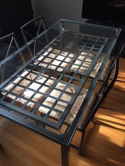 TABLE + 4 CHAIRS (GRANAS IKEA) $75 1