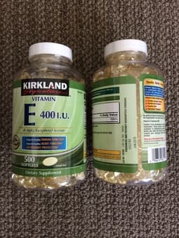 2 bottles of Kirkland Signature Vitamin E 400 I.U. 500 Softgels - $20 1