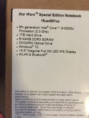 New Star Wars 15.6" Laptop - Intel Core i5 - 6GB Memory - $500 1