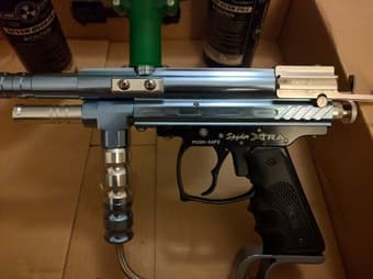 Paintball gun + accessories - $95 2
