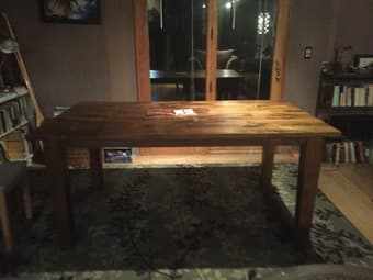 Crate and Barrel wooden dining table 400$ 1