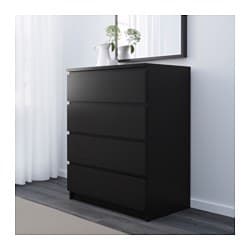 M 4-drawer chest, black-brown $80 like new 2