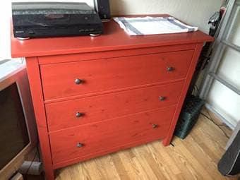 Beautiful Real Wood Red Ikea Drawer Chest Wardrobe - $120 1